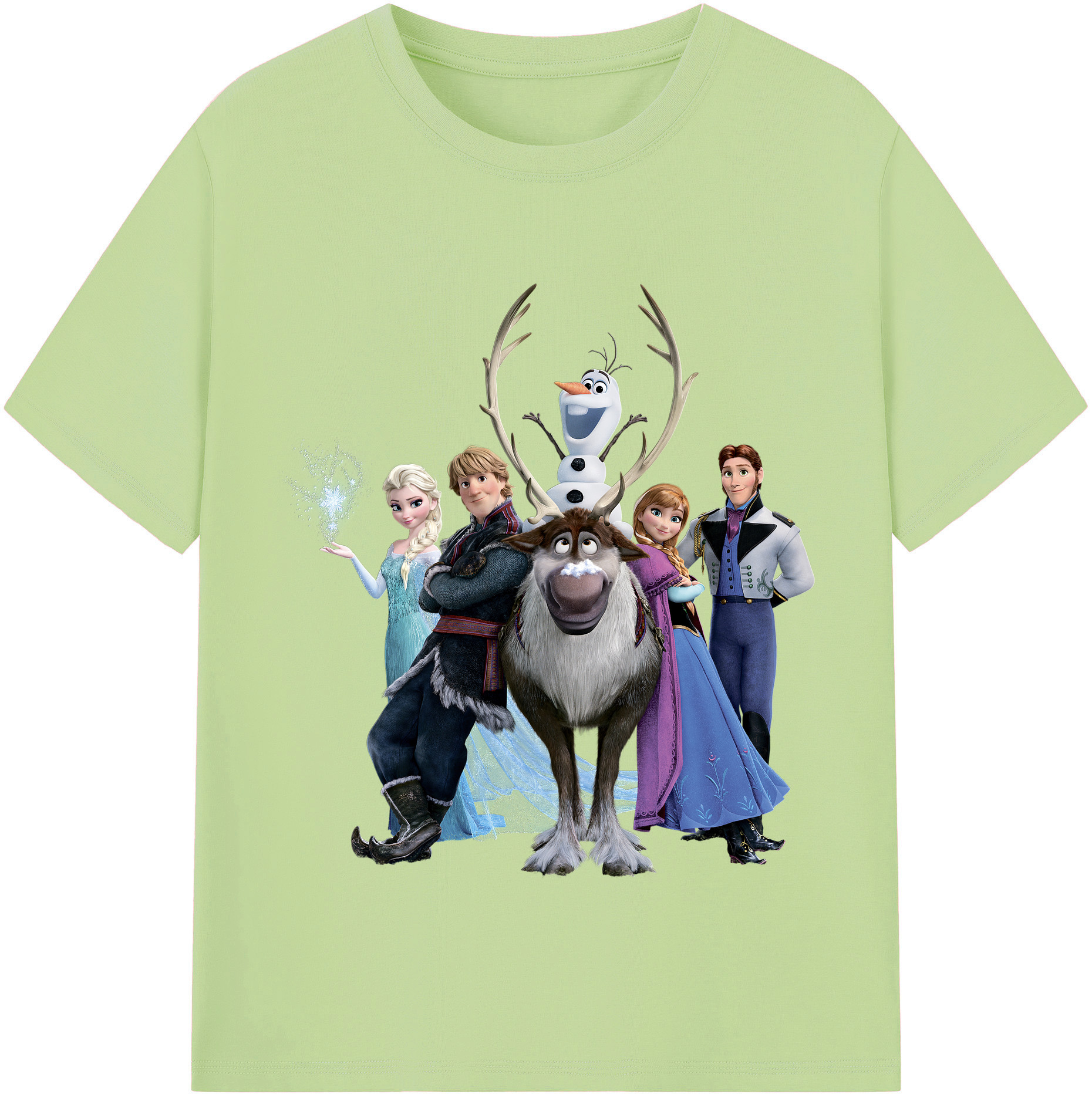 （画像用） アナと雪の女王 アンナ エルサ Frozen Anna Elsa 綿100％半袖Tシャツ（フロントプリント）